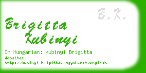 brigitta kubinyi business card